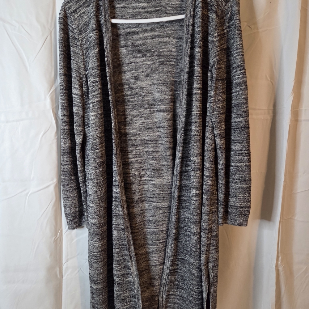 Talbots Heather Gray Women's Open Front Duster Cardigan Size Lp